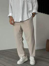 George | Elastischer Bund Gerader Schnitt Hose in Beige