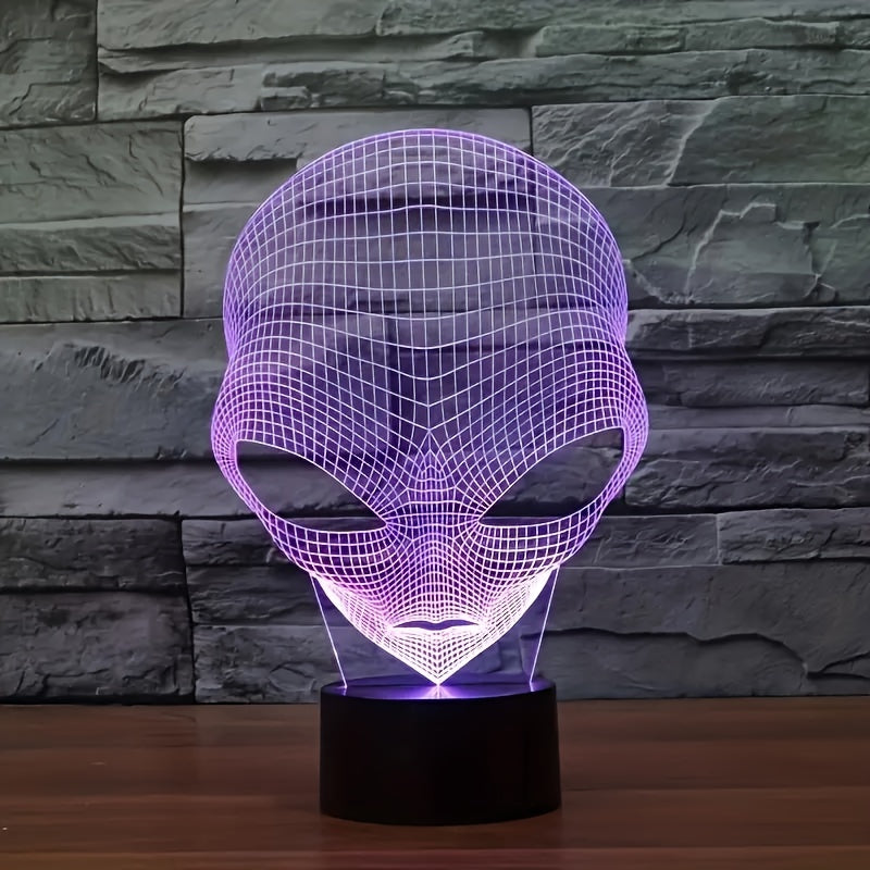 3D Alienkopf LED Tischlampe mit 7 Farben - Lunaris