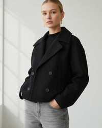 Ida | Damen Schicker Herbst Mantel in Schwarz