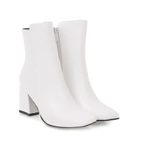 Elegante Stiefeletten mit hohem Absatz in Weiß