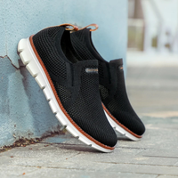 Herren Bequeme Atmungsaktive Slip-on-Schuhe | Modern in Schwarz