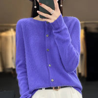 Leonie | Merinowoll-Cardigans in Lila