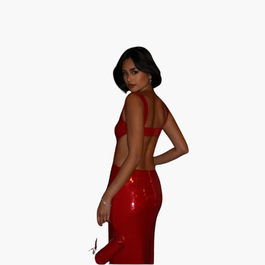 Abendkleid für Frauen - Glamouröses Pailletten Kleid