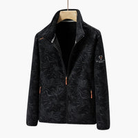 Unisex-Jacke mit Reißverschluss und Seitentaschen in Schwarz