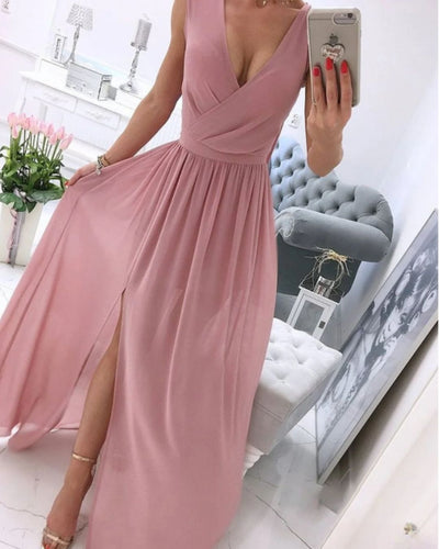 Julia® | Ärmelloses Strandkleid für Damen mit tiefem V-Ausschnitt