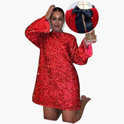 Mini-Kleid für Damen mit Pailletten-Details für besondere Anlässe