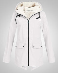 Melanie | Damen Gefütterte Reißverschluss Regenjacke in Weiß