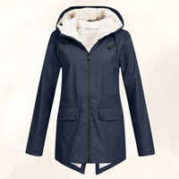 Gipfelfreund Wasserdichte Winterjacke mit flauschigem Fellfutter in Navy Blau
