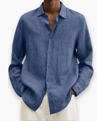 Herren Elegante Freizeit Hemd | Lange Ärmel in Blau