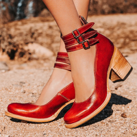 Ginevra™ | Chunky Sole Multi-Strap Pumps in Rot