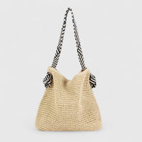 Alicia | Geflochten Schultergurt Umhängetasche in Natural Beige