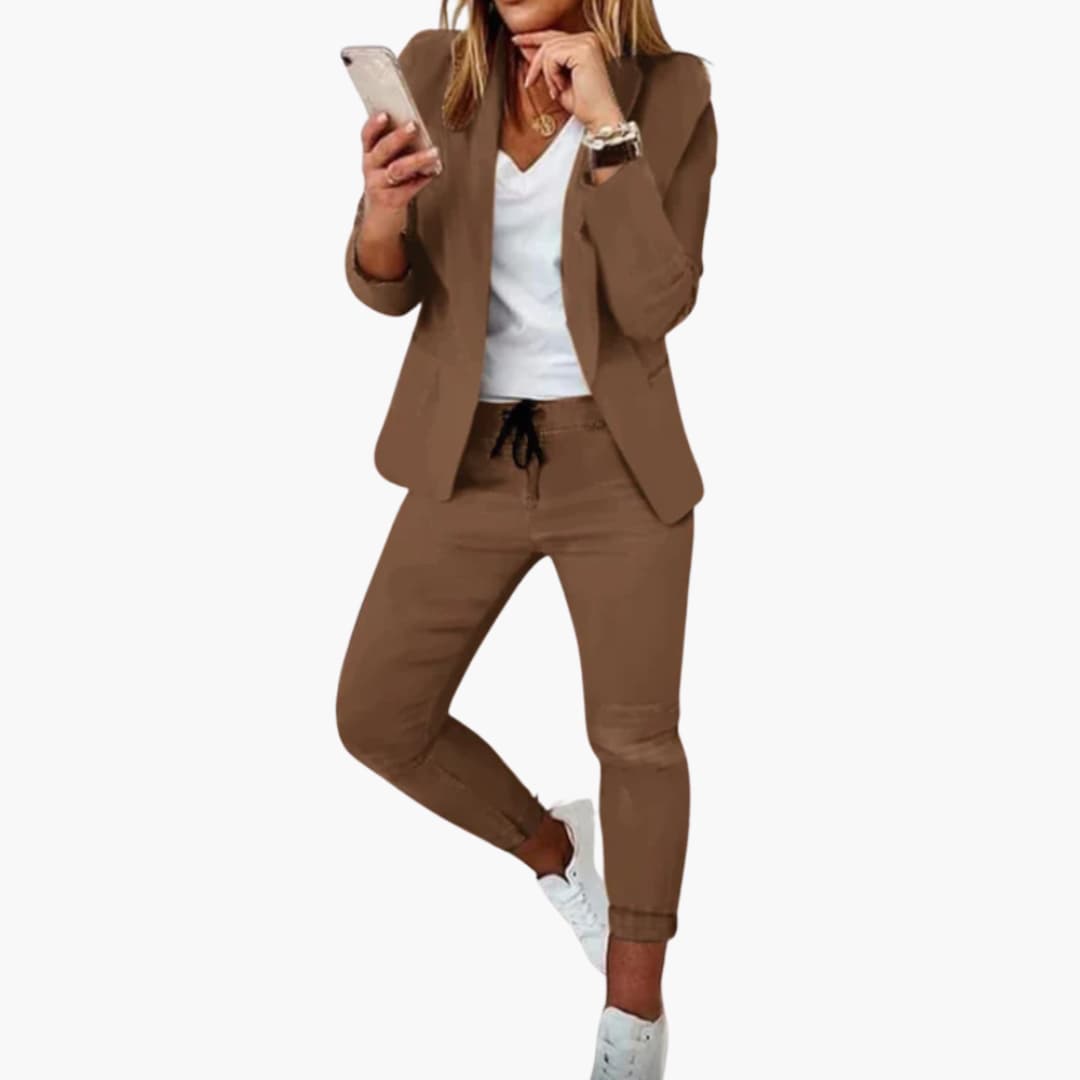 Lounge-Set für Frauen - Blazer mit Jogginghose und Kordelzug