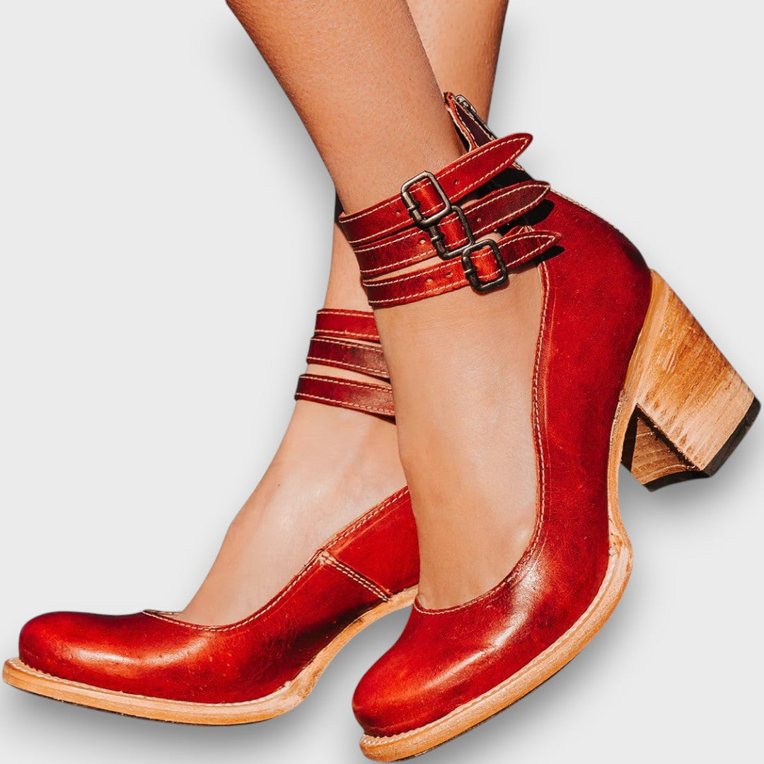 Ginevra – Stiefeletten mit Mehrfachriemen und Blockabsatz