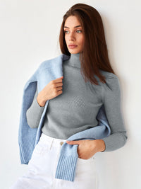 Klassischer Rollkragenpullover für Damen | Lässig in Grau