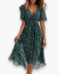 Damen Lässiges Boho Kleid | Midi Gradientenkleid in Grün