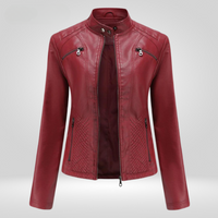 Robyn™ elegante Lederjacke in Rot