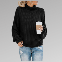 Braelyn | Pullover mit hohem Kragen in Schwarz