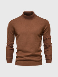 Rollkragen Pullover Herren Baumwolle | Elegant & Bequem in Senf Gelb