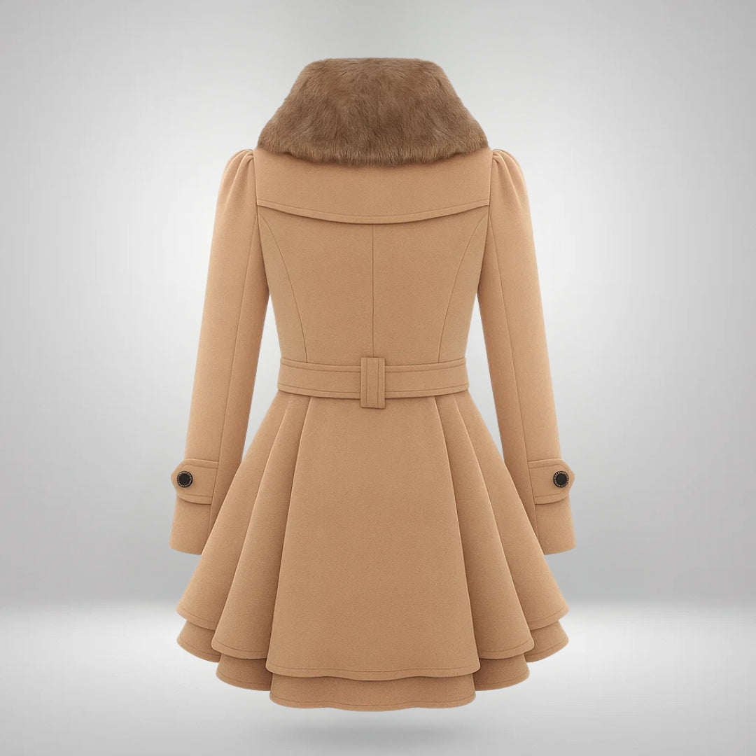 Yena™ | Schicker Trenchcoat mit veganem Pelz