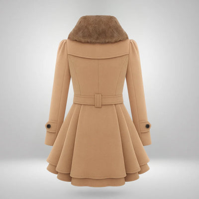 Yena™ | Schicker Trenchcoat mit veganem Pelz