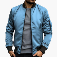 Herren Bomberjacke mit Seitentaschen in Blau