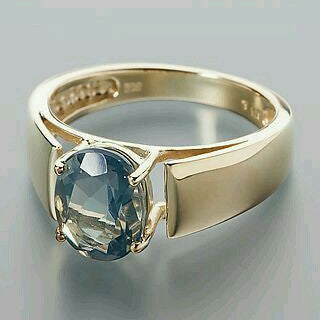 Ring in blauem, klarem Kristall in Vintage Gold