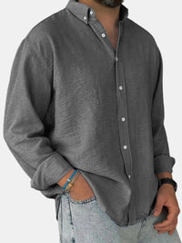 Nicholas | Herren Klassisches Button-Down Hemd in Grau