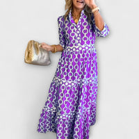 Loradia – Midikleid mit Kettenprint in Violett