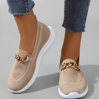 Zeta - Atmungsaktive Slip-On-Loafer aus Mesh für Damen mit Kettendekor | Leichte, lässige Slip-On-Loafer für Damen in Beige