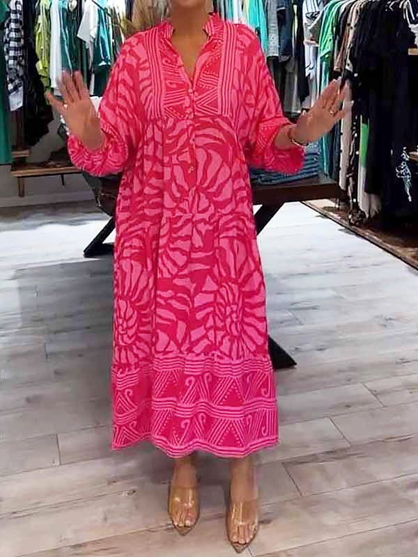 Elyanna™ Bedrucktes Kleid mit V-Ausschnitt