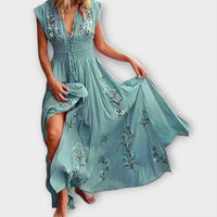 Felizia – Boho-Kleid mit zauberhaften Stickereien in Hellgrün