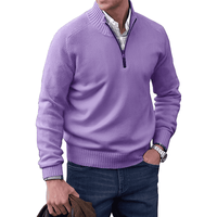 Pullover Herren Reißverschluss Winter | Warm Komfort in Lila