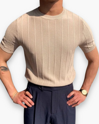 Herren Elegantes Slim Fit T-Shirt | Stilvoll und Modern in Beige