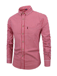 Karierter Herrenhemd mit bequemer Passform – Jules in Rot