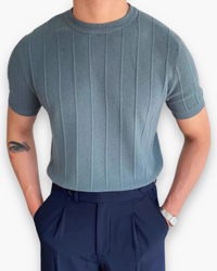 Herren Elegantes Slim Fit T-Shirt | Stilvoll und Modern in Blau