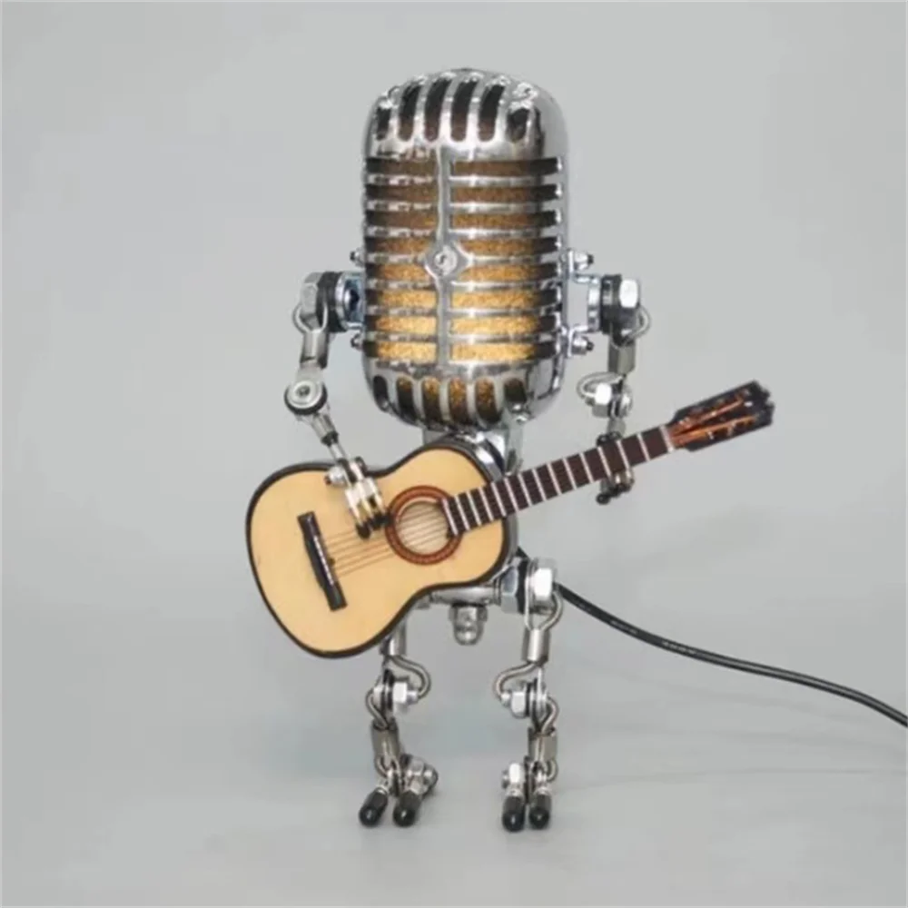 Dekorative Mikrofon-Roboterlampe mit Gitarre – Max