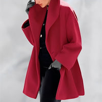 Rhea - Elegante Winterjacke aus Wolle in Rot