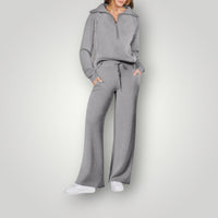 Amelia | Weites Bein Lounge Zweiteiliges Set in Grau