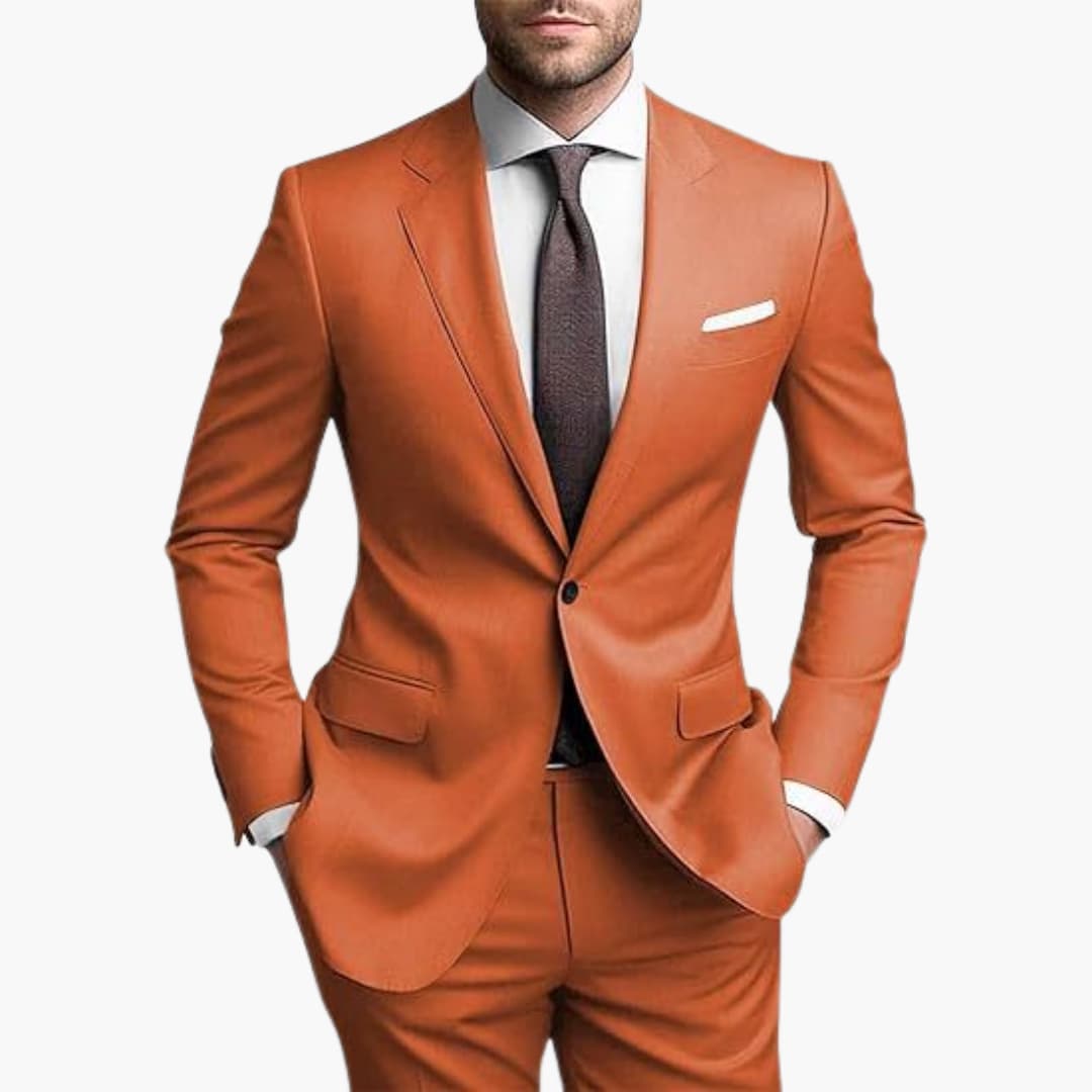 Herren Anzug Zweiteiler mit Reverskragen und schmaler Passform