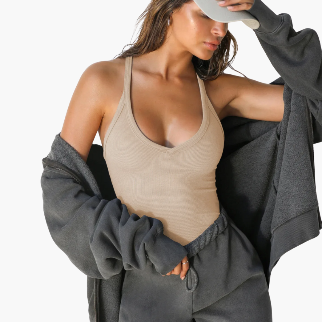 Ärmelloses Top für Damen - Blusentop mit V-Ausschnitt