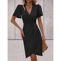 Laura – Sommerchic Drapierter Kleid in Schwarz