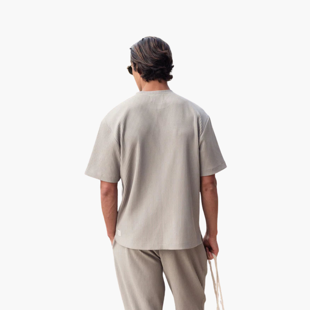 Plissee-Zweiteiler mit Kurzarmhemd - Herren Sommer-Set