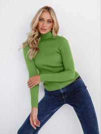 Klassischer Rollkragenpullover für Damen | Lässig in Grün