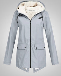 Melanie | Damen Gefütterte Reißverschluss Regenjacke in Grau