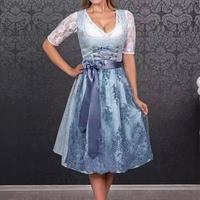 Damen Klassisches Oktoberfest Dirndl Kleid in Blau