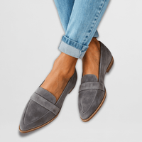 Jacqueline | Damen Lässig Pointed Toe Slip-on Loafers in Grau