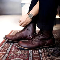 Garrick - Strapazierfähige Vintage-Stiefel in Rot