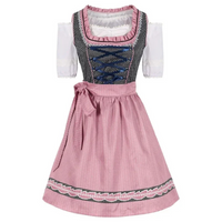 Damen Rosa Oktoberfest Dirndl Kleid in Rosa