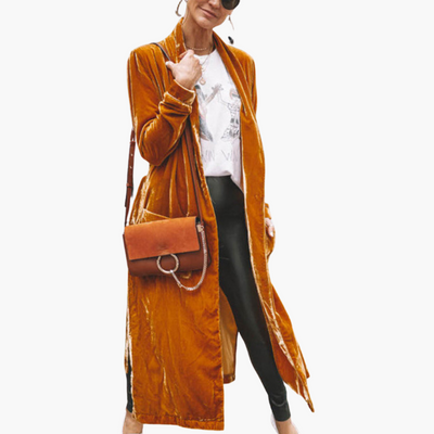 Damen Strickjacke lang mit offenem Vorderteil und langen Ärmeln