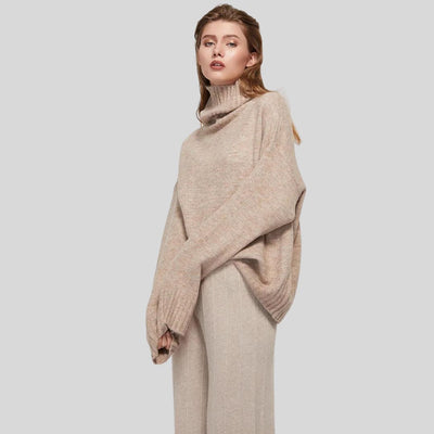 Brenda - Weicher Kaschmir-Rollkragenpullover mit Rippbündchen